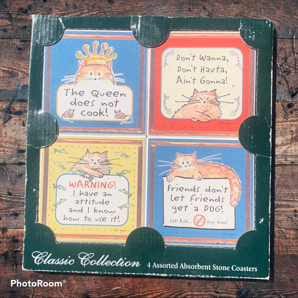 Classic Collection Absorbent Stone Cat Coasters